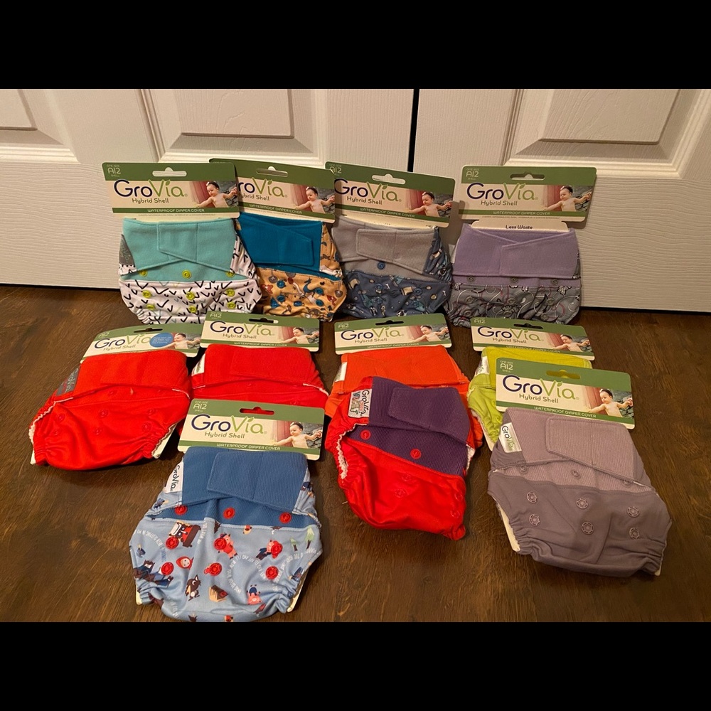 Grovia Cloth Diaper Lot with Wet Bags